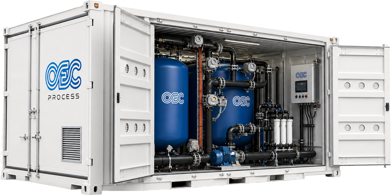 Containerized OEC treatment as a service unit